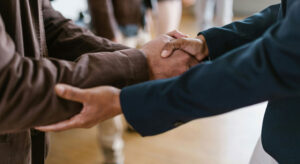 Handshake between two people