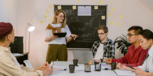 Group meeting with presentation discussion